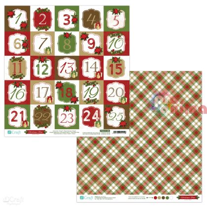 Дизайнерски картон, двустранен 30.5x30.5cm 190 g/m² Коледа 08
