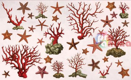 Декупажна хартия C. Kreul 60 g 33/48 cm Морски звезди и корали