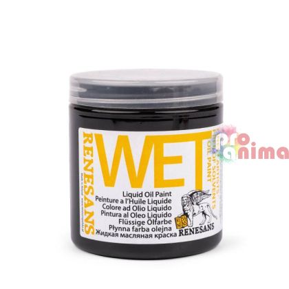 Течна маслена боя Renesans Wet, 250 ml, черна