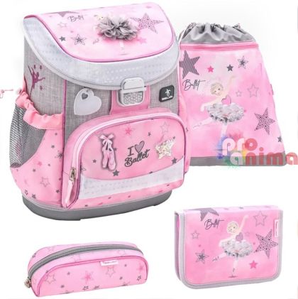 Комплект за първи клас Belmil Ballet Light Pink- раница, 2 несесера и торба за спорт