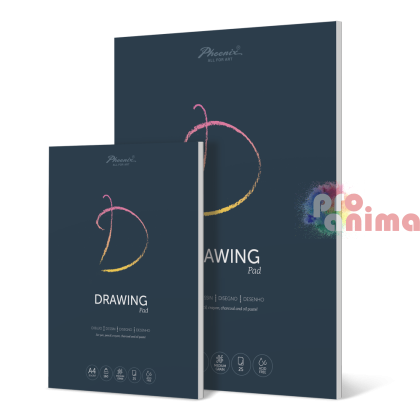 Скицник Phoenix Drawing Pad, A3, 25 листа, лепен
