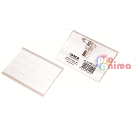 Бадж Office Products Хоризонтален с игла и клипс