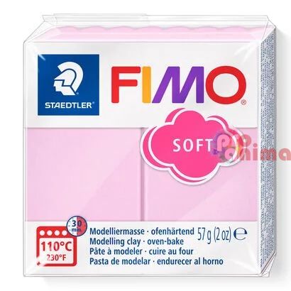 полимерна глина fimo soft 57 g 205 светлорозово