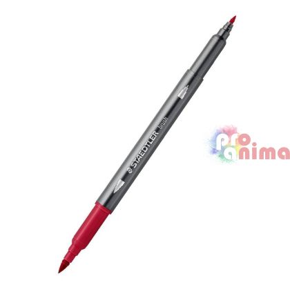 двувърх акварелен флумастер Staedtler, 241 тъмночервен