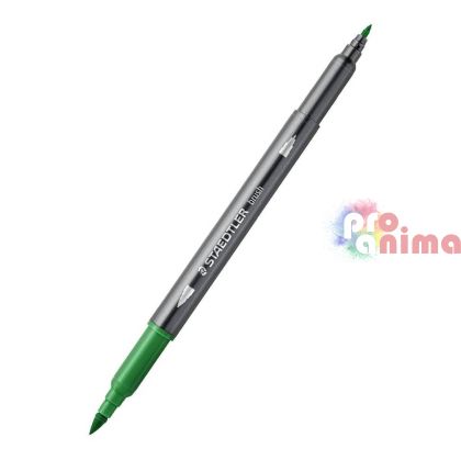 двувърх акварелен флумастер Staedtler, 5 зелен