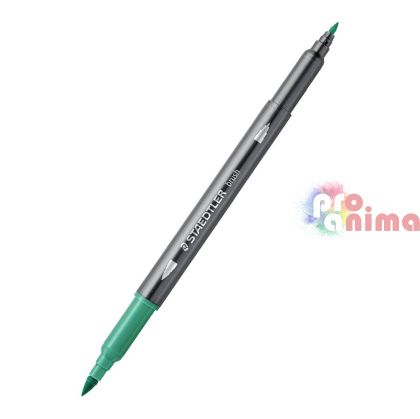 двувърх акварелен флумастер Staedtler, 581 синьо-зелен