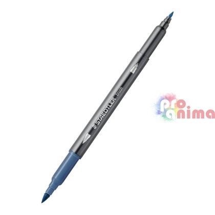 двувърх акварелен флумастер Staedtler, 63 сивосин