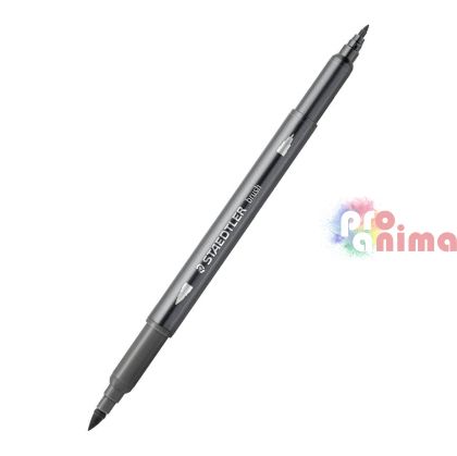 двувърх акварелен флумастер Staedtler, 8 сив