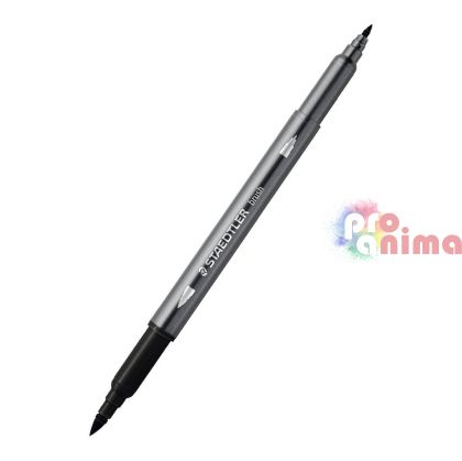 двувърх акварелен флумастер Staedtler, 9 черен