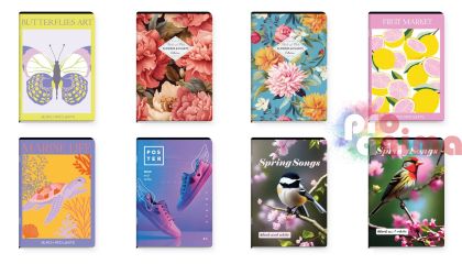 Тетрадка Black and White, широки редове, А5, 80 листа, шита, за момиче