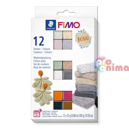 Комплект полимерна глина Fimo Effect Boho 12 блокчета x 25 g
