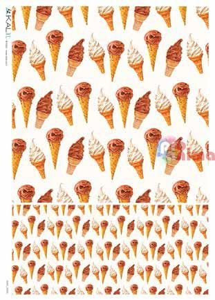 Декупажна хартия оризова KALit A4 Сладоледи