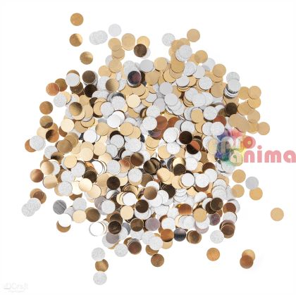 Кръгли конфети за декорация DP Craft, 20 g, злато и сребро