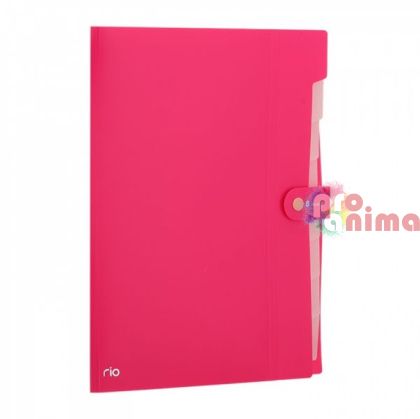 Папка с копче Deli Rio, 8 отделения и индекси, розова
