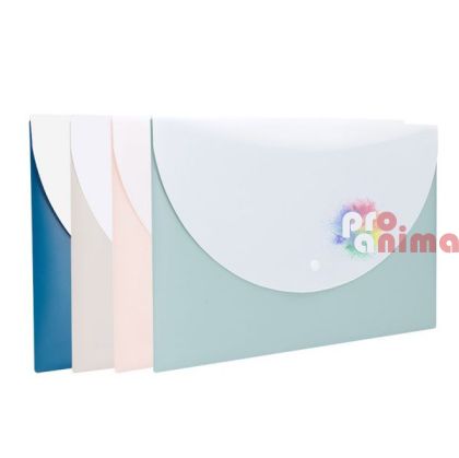 Папка с копче Deli Linfini, A4, с два джоба, цветна