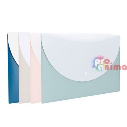 Папка с копче Deli Linfini, с 2 два джиба, А4+, цветна