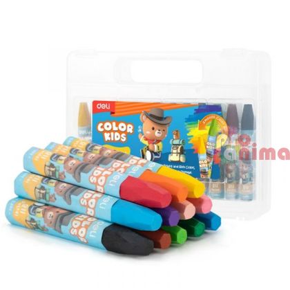 Комплект пастели за деца, Deli Kids, 12 цвята
