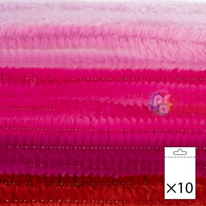 Пухени телчета 8 mm x 50 cm, червени нюанси