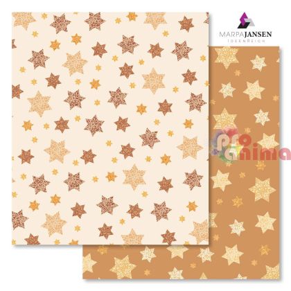 Картон варио Marpa Jansen, 50 x 70 cm, 300 g/m2, кремав със звезди