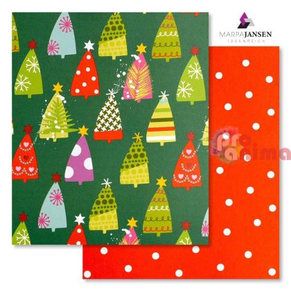 Картон варио Marpa Jansen, 50 x 70 cm, 300 g/m2, коледни дръвчета