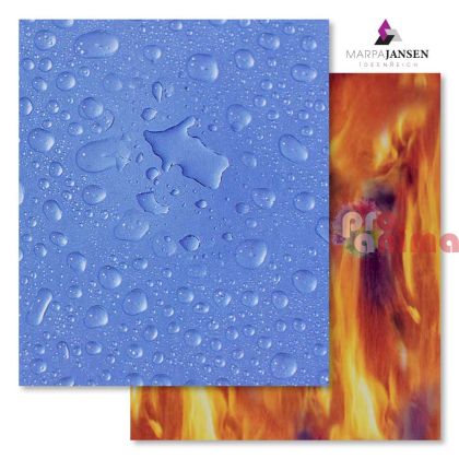 Картон варио Marpa Jansen, 50 x 70 cm, 300 g/m2, огън/ дъждовни капки