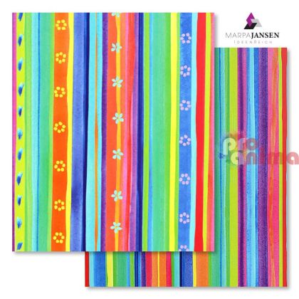 Картон варио Marpa Jansen, 50 x 70 cm, 300 g/m2, разноцветни линии