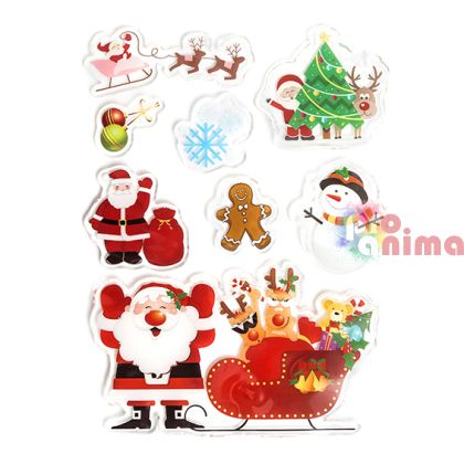 Гел стикери DP Craft, Дядо Коледа, 8 бр.