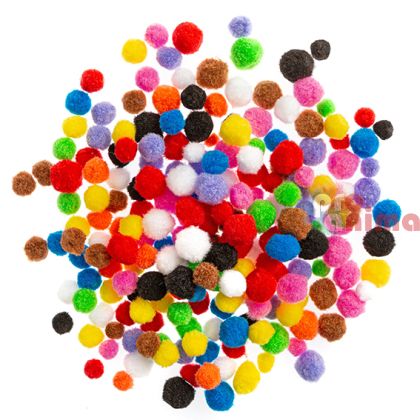 Помпони от полиестер DP Craft, 300 бр., микс от цветове