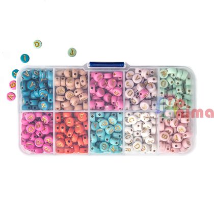 Комплект мъниста за израбтване на бужита DP Carft, букви, 282 бр.