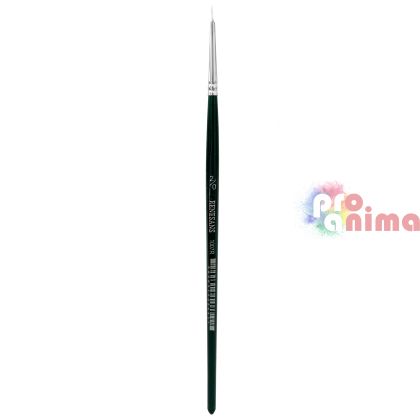 Четки за рисуване Renesans 1007R, бяла синтетика, зелена дръжка, объл връх отделни номера