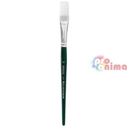 Четки за рисуване Renesans 1007FR, бяла синтетика, зелена дръжка, лешниковиден връх отделни номера