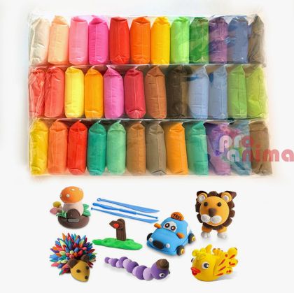 Самосъхнеща глина DP Craft, супер лека, 36 цвята, 72 бр. и инструменти