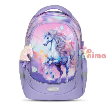 Ергономична ученическа раница Belmil Bright Rainbow Unicorn