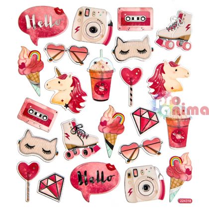 Стикери за декорация DP Craft, розови джаджи, 24 бр.