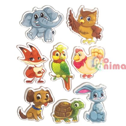 Гел стикери DP Craft, сладки животни, 8 бр.