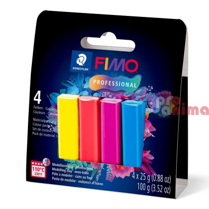 Комплект за полимерна глина Fimo Professional True Colours, 4 цвята x 25 g