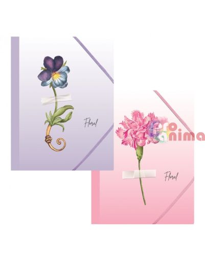 Папка с ластик А4, Floral