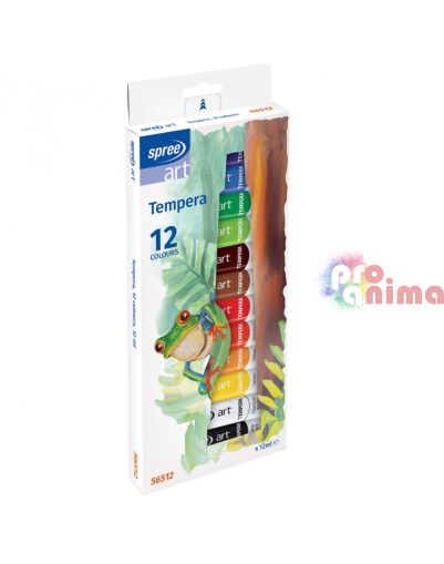 Темперни бои/гваш Spree, 12 цвята x 12 ml