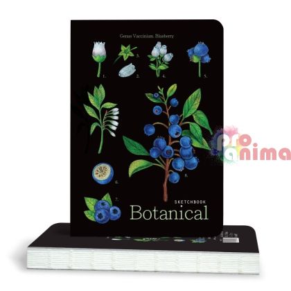 Скицник Drasca Botanical, A5, 80 листа, 100 g/m2, Blueberry