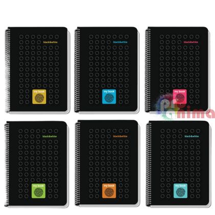 Тетрадка Black and White голям формат A4, 140 листа, редове, спирала, My Book