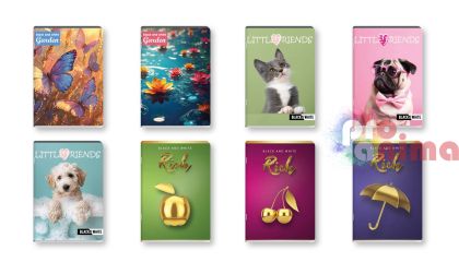 Тетрадка Black and White, малки квадратечета, 40 листа, за момиче