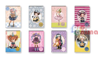 Тетрадка Black and White Miia, A5, 40 листа, широки редове, за момиче