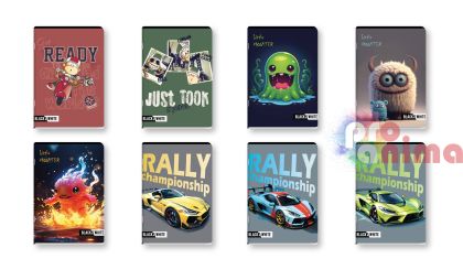 Тетрадка Black and White, A5, широки редове, 24 листа, за момче