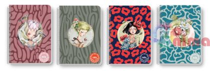 Бележник Black and White A5 100 листа, твърди корици с ластик и скрита спирала Miia