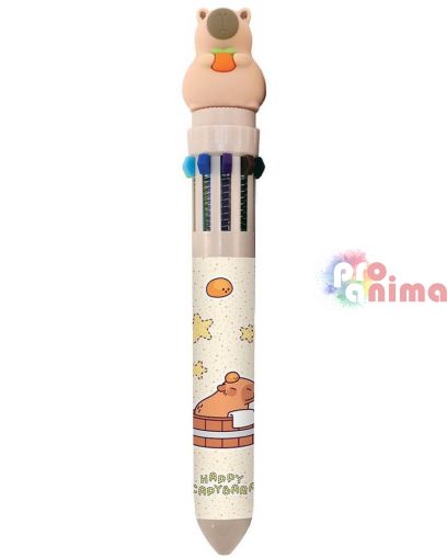 Химикалка с фигурка Capybara, 10 цвята