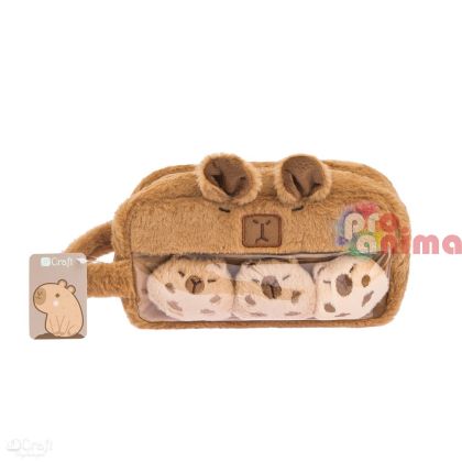 Несесер за училище DP Craft, Capybara, плюш, със значки