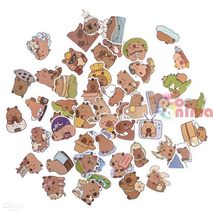 Винилови стикери DP Craft Capybara, 50 бр.