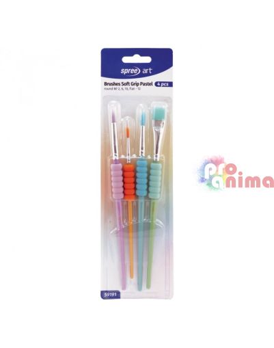Комплект четки за рисуване Spree Pastel, 4 бр.