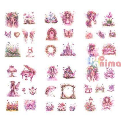 Стикери от прозрачно фолио Феи- кристално розово
