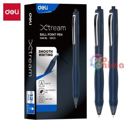 Химикалка Deli Xtream EQ48-BL, 0.7 mm, синя
